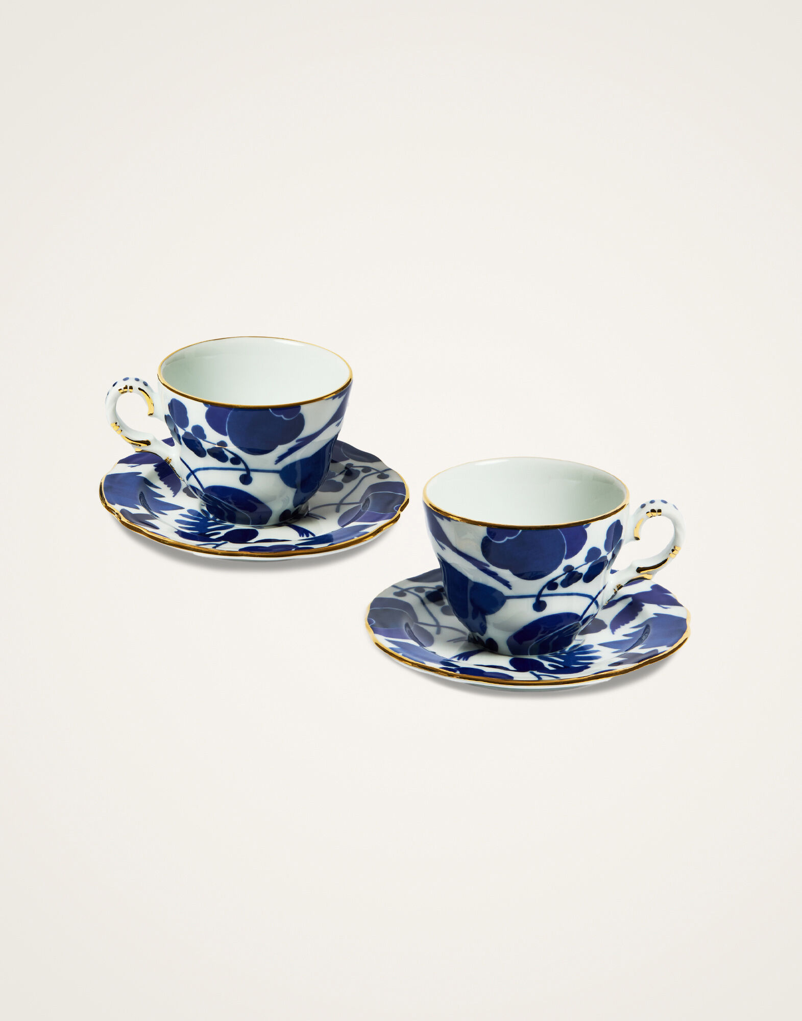 La DoubleJ Mama Tea Cup Set Of 2 Wildbird Blue CUP0006CER001BIR01BU03