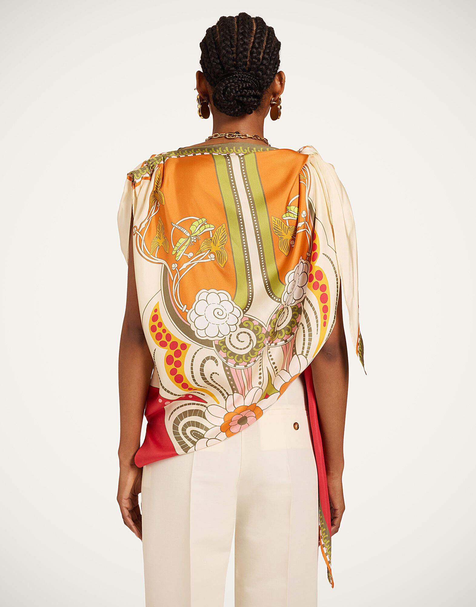 La DoubleJ Full-On Foulard Ambrosia Plac&eacute;e Orange SCA0096SIL029AMB03OR02
