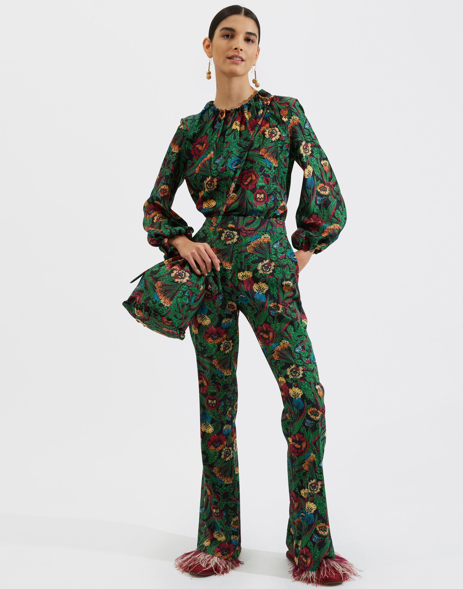 La DoubleJ Charming Top Night Garden TOP0021SIL001GAR0001