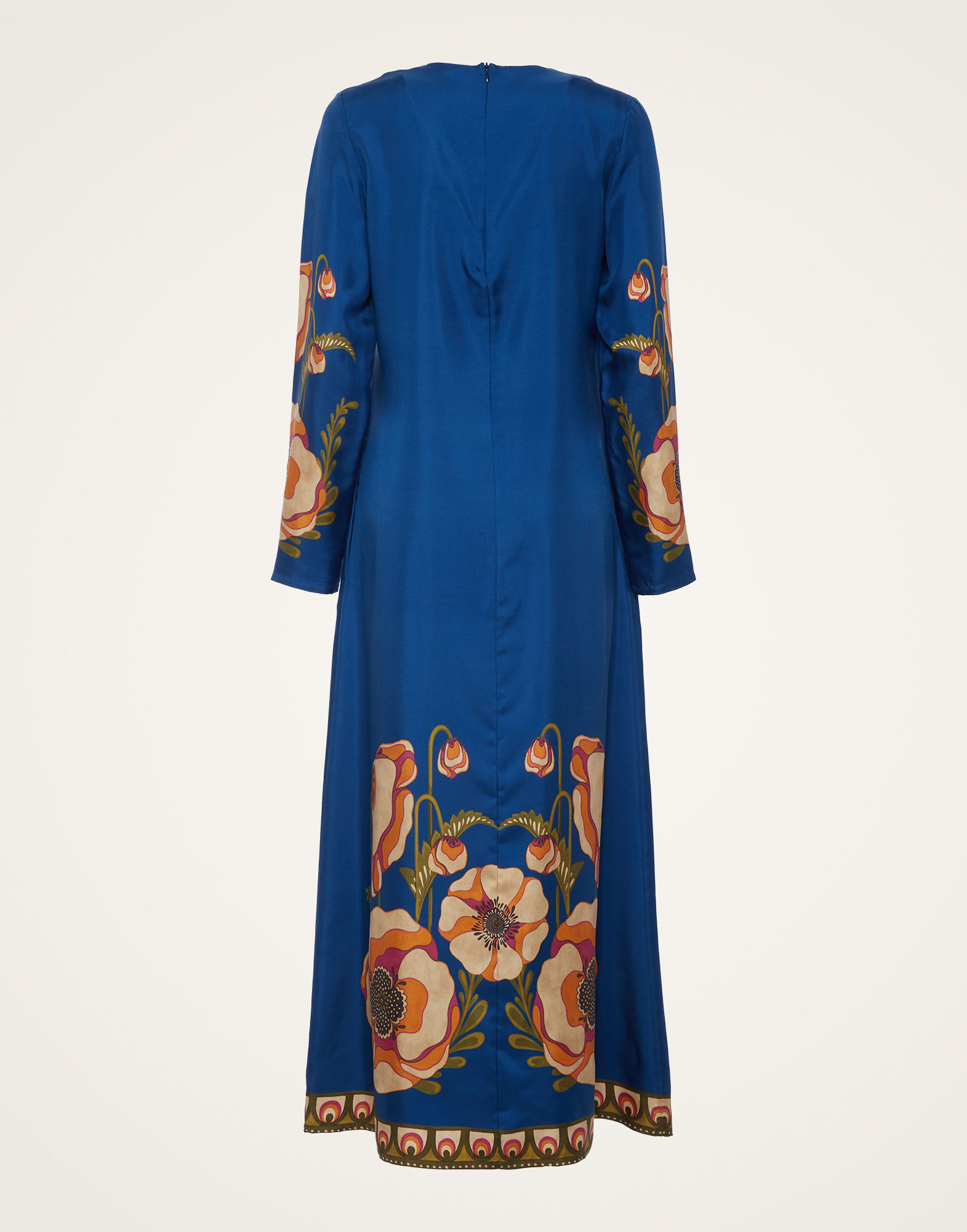 La DoubleJ Long Sleeve Swing Dress Poppies Blue Plac&eacute;e DRE0231SIL006PPP0003