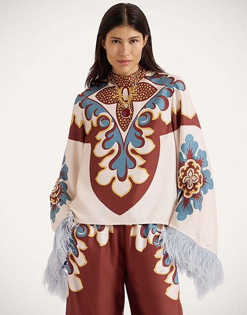 La DoubleJ Make An Exit Top Palazzo Placée Chocolate TOP0141SIL006PAL08BR07