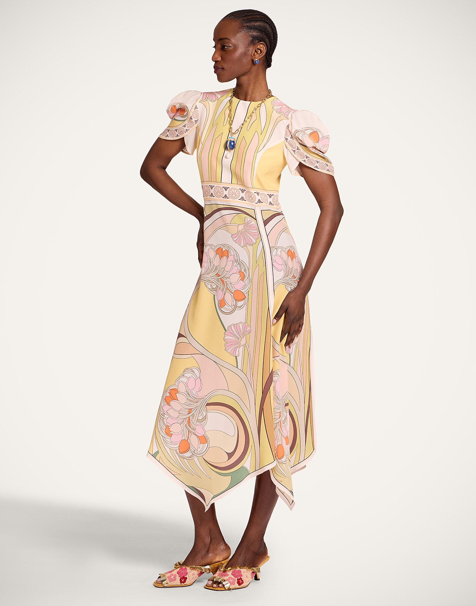 La DoubleJ Cherie Scarf Dress Tulip Plac&eacute;e Pale Pink DRE0936CRE002TUL07PI02