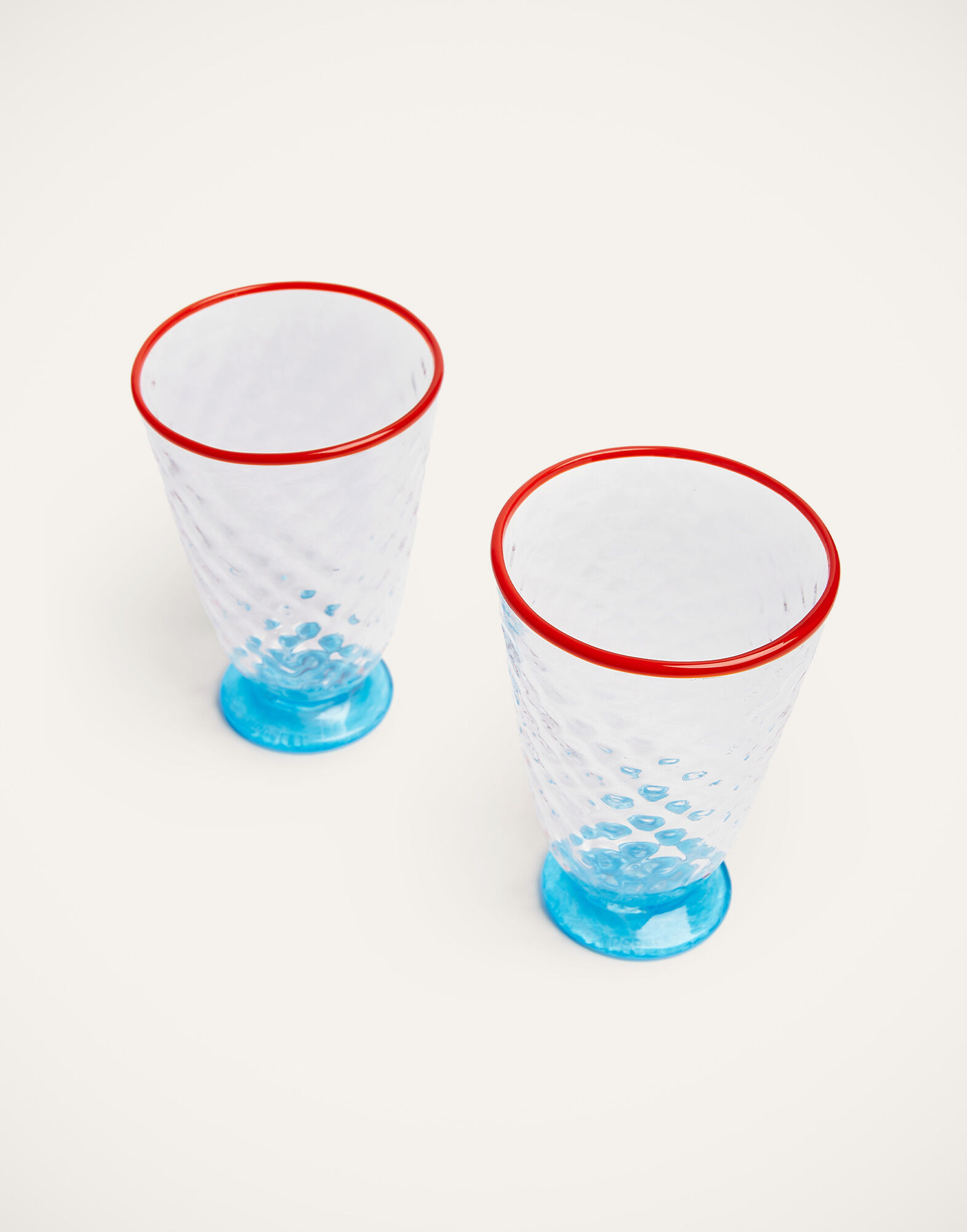 La DoubleJ Quilted Glasses Set Of 2 Blue GLA0025MUR001QUI01BU03