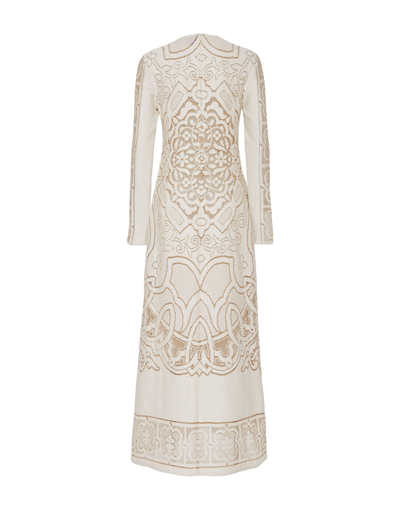 La DoubleJ Lacey Long Sleeve Swing Dress Solid White Smoke DRE0418EMB006WHI0006