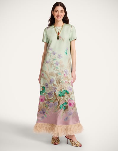 La DoubleJ Dresses Women - Swing Dress Heath Place Mint XXL 98% Silk 2% Ostrich Feathers La DoubleJ Dresses Women - Swing Dress Heath Place Mint XXL 98% Silk 2% Ostrich Feathers