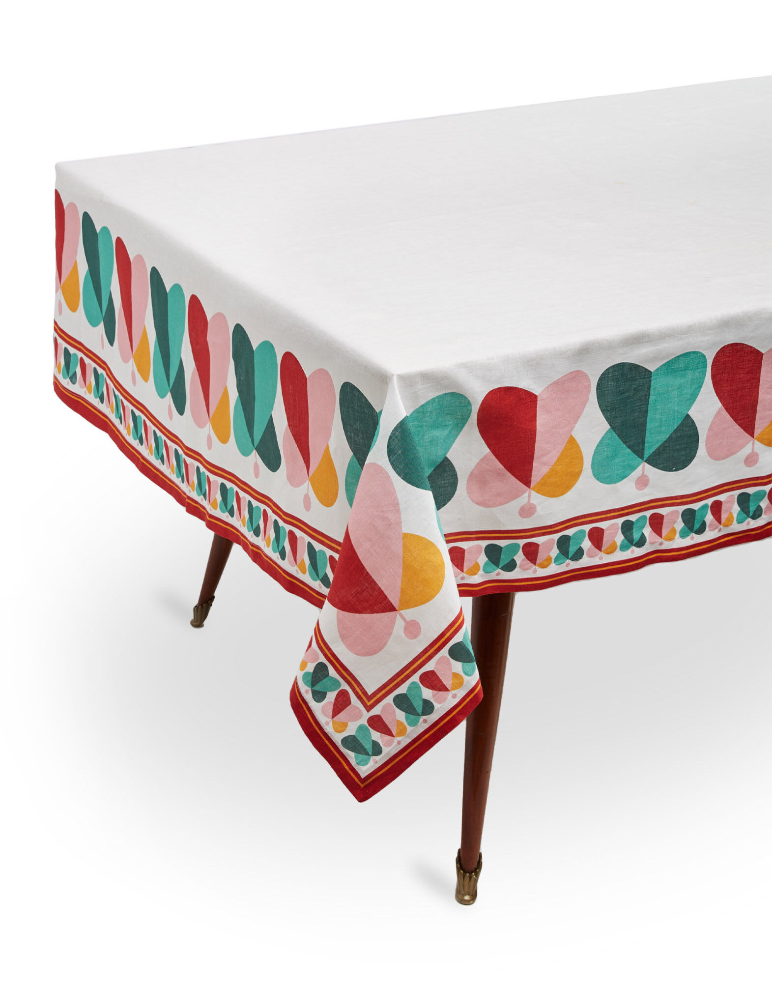 La DoubleJ Medium Tablecloth (180x280) Farfalle Ring (Placed) TBC0002LIN001FAR0005