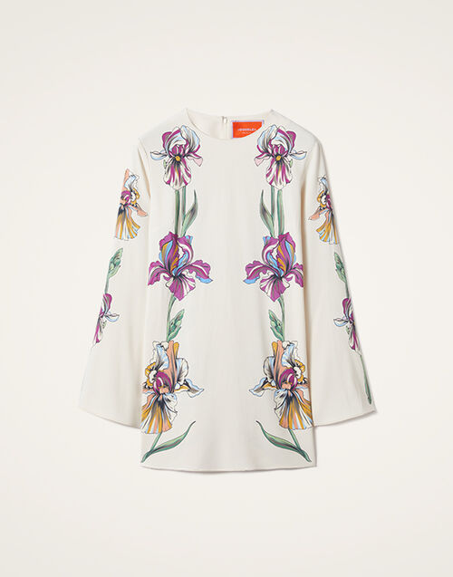 La DoubleJ Mini Supremes Swing Dress Iris Plac&eacute;e Ivory DRE0619VIS011IRS07WH04