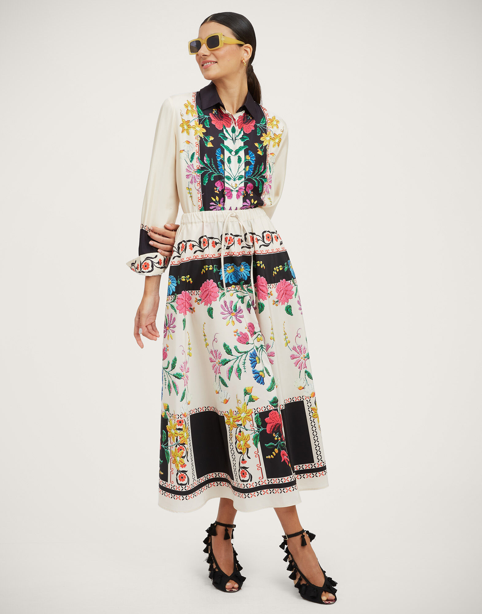 La DoubleJ Boy Shirt Plaza Plac&eacute;e Ivory SHI0040SIL006PLA04WH04