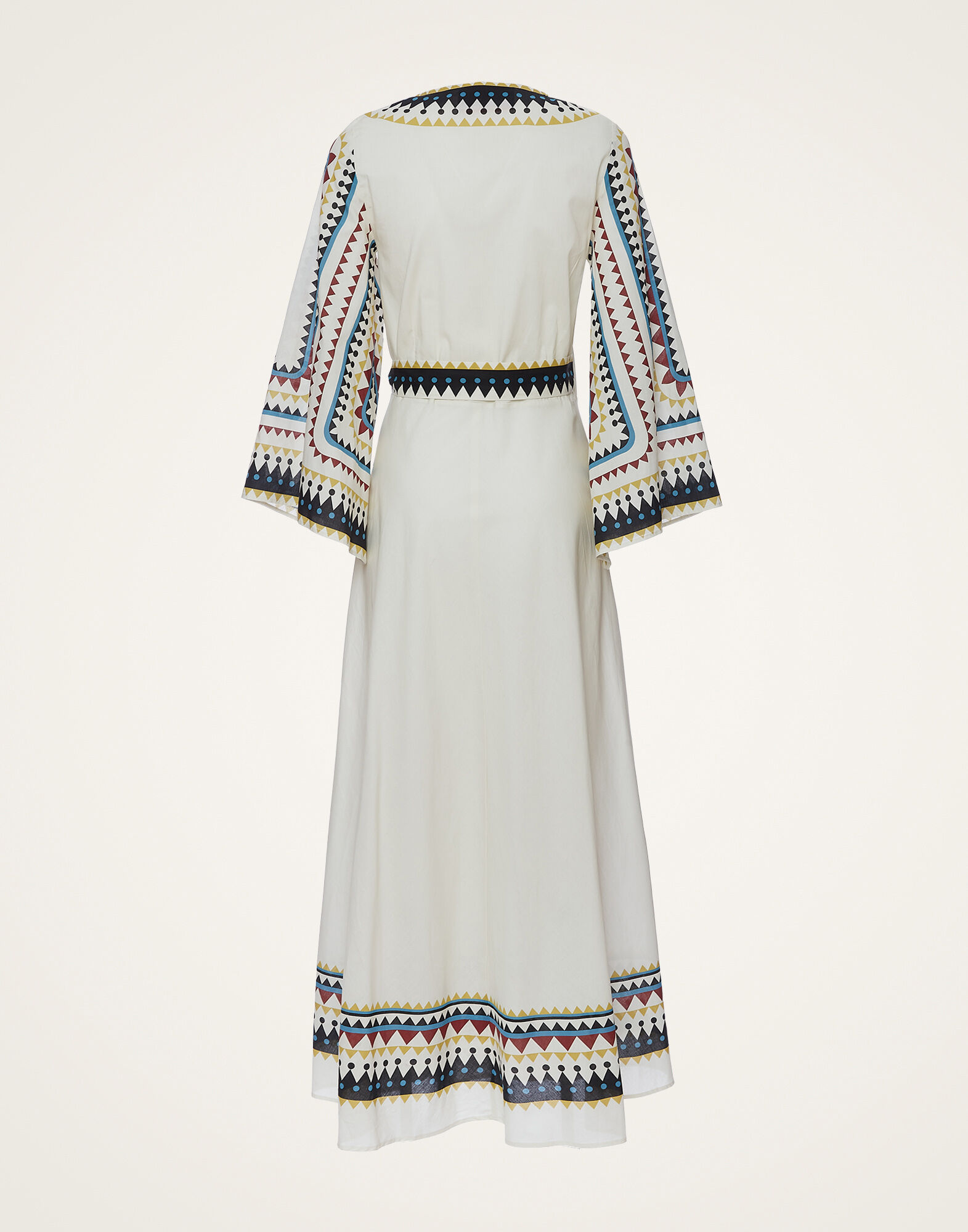 La DoubleJ The Wrap Dress Doric Plac&eacute;e Cream DRE0734COT056DOR01WH03