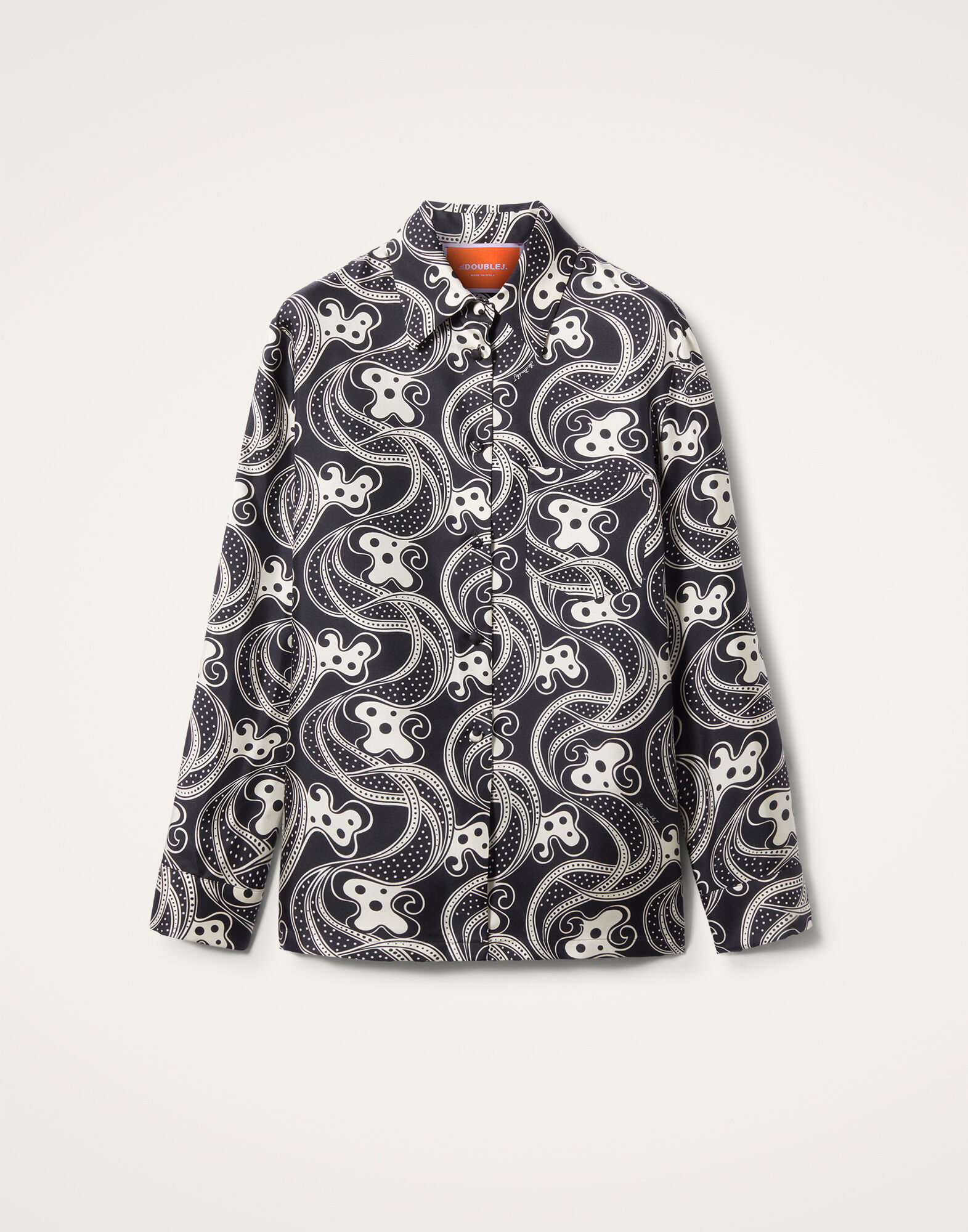 La DoubleJ Boy Shirt Aperol Black & White SHI0001SIL001APE01BL03