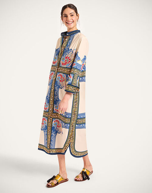 La DoubleJ Sundowner Tunic Lemuria Placée Blue DRE0924COT015LEM02BU03