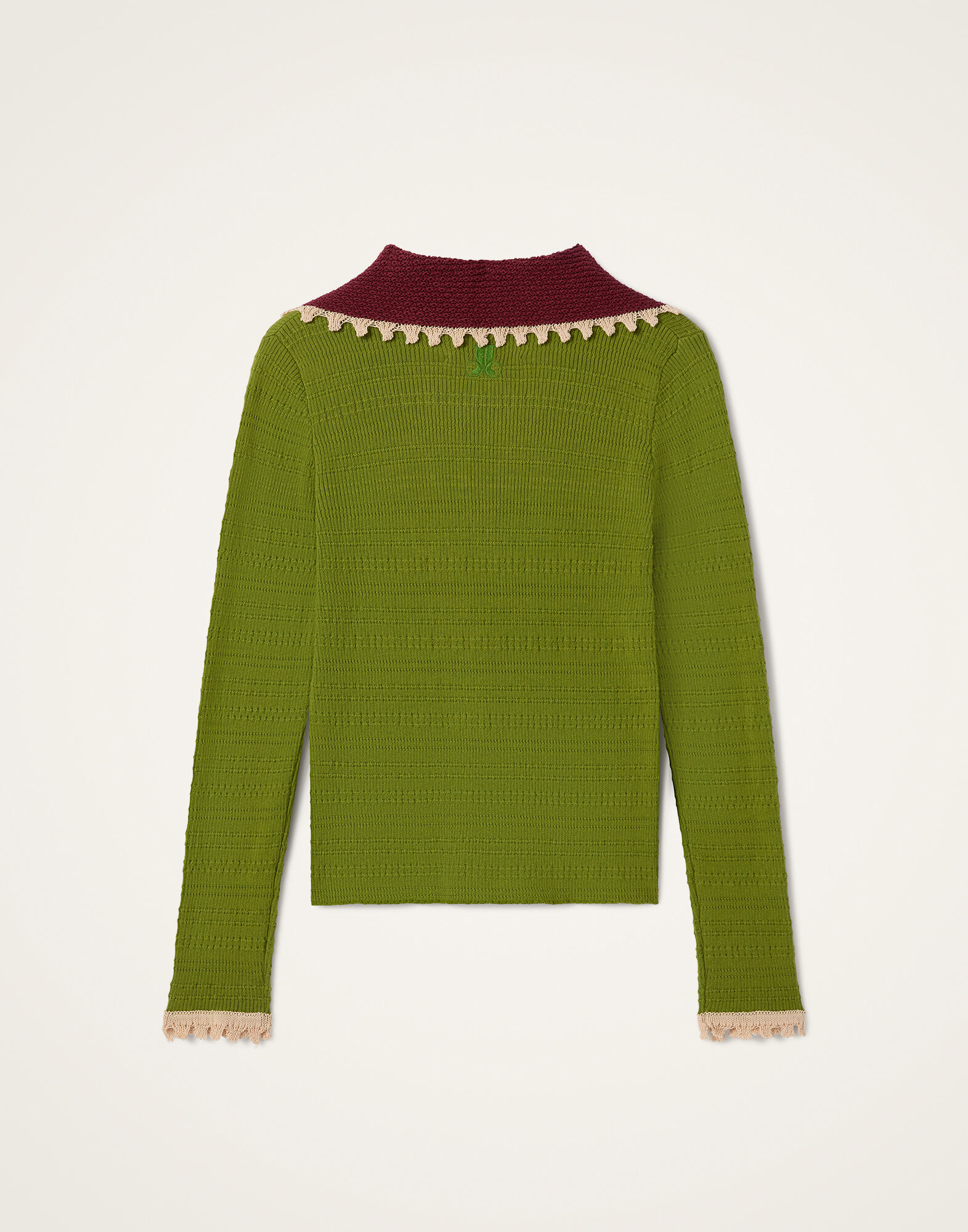 La DoubleJ Picket Polo Jumper Solid Lime PUL0280KNI154SOLIDGR09
