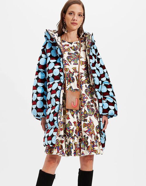 LaDoubleJ Reversible Cocoon Puffer Sfere Azzurro DOW0004VEL004SFE0003