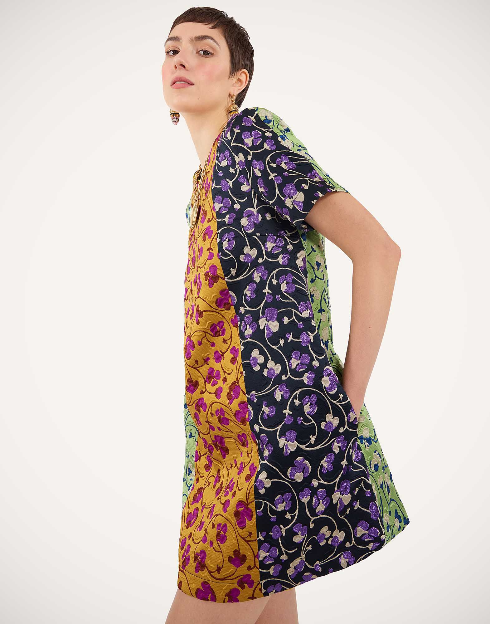 La DoubleJ Mini Swing Dress Honeysuckle Tricolor Yellow DRE0658JCQ129HNY03YE02