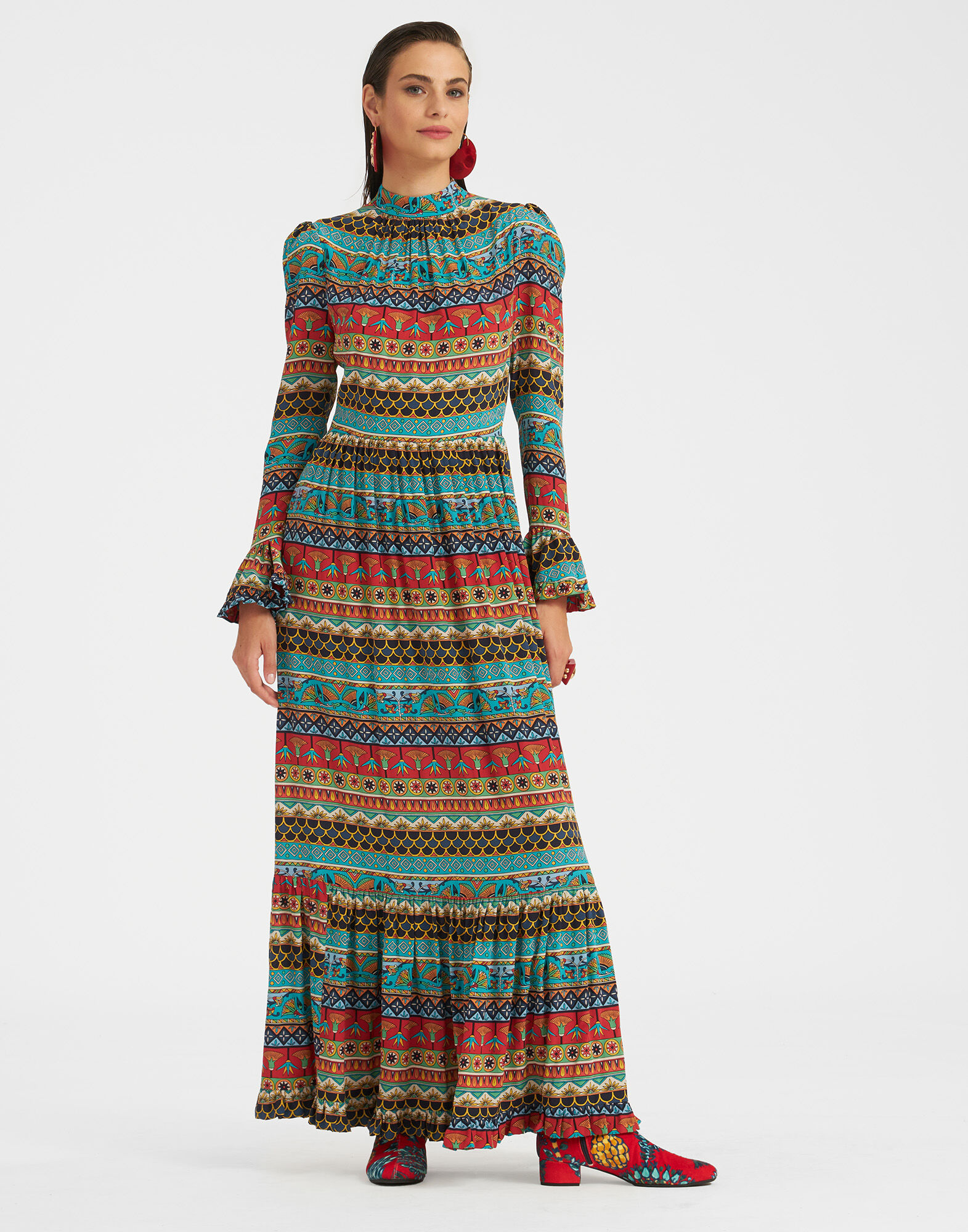 La DoubleJ Visconti Dress Giza Turquoise DRE0041CRE001GIZ01BU08