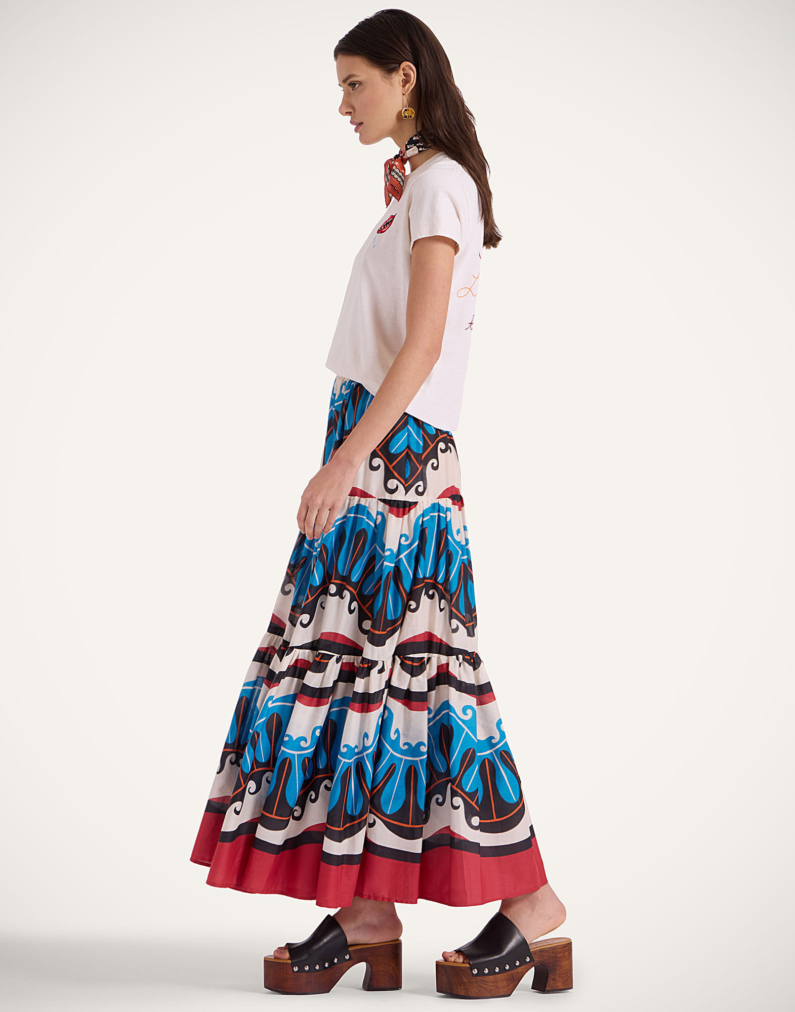 La DoubleJ Big Skirt Pacific Blue Petrol SKI0001COT003PCF02BU05