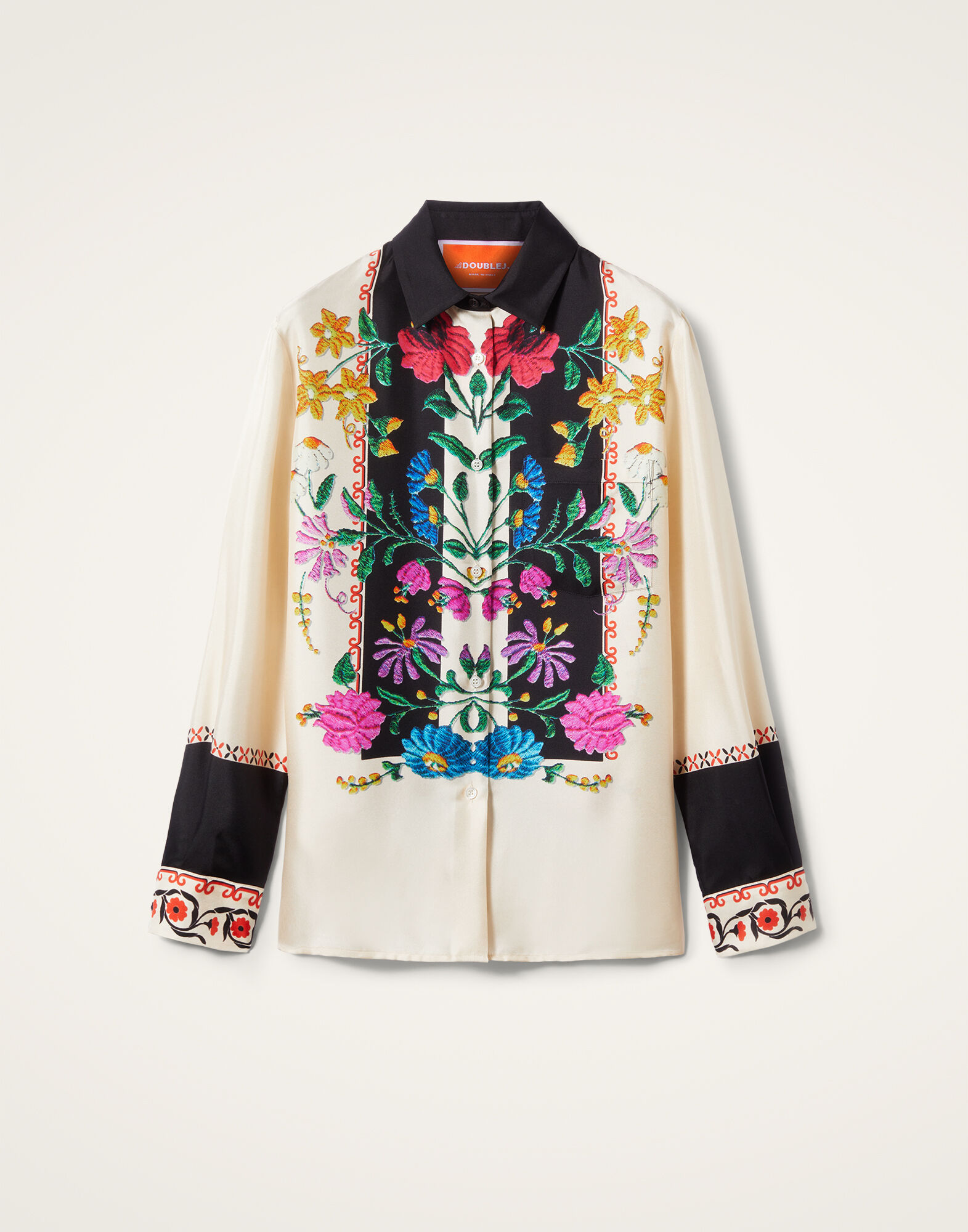 La DoubleJ Boy Shirt Plaza Plac&eacute;e Ivory SHI0040SIL006PLA04WH04