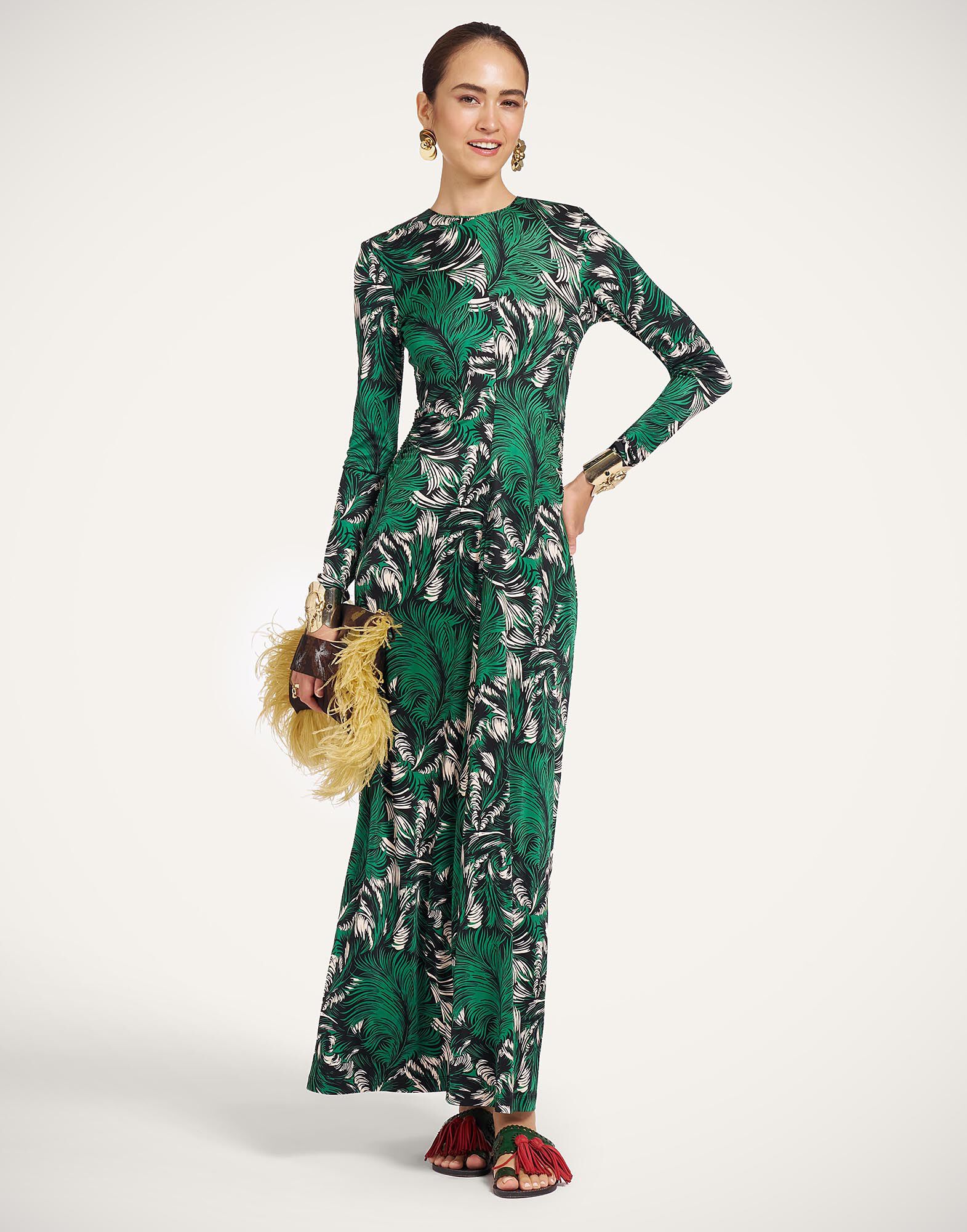 La DoubleJ Long Sleeves Angelica Dress Quill Green DRE1122JER082QLL01GR02