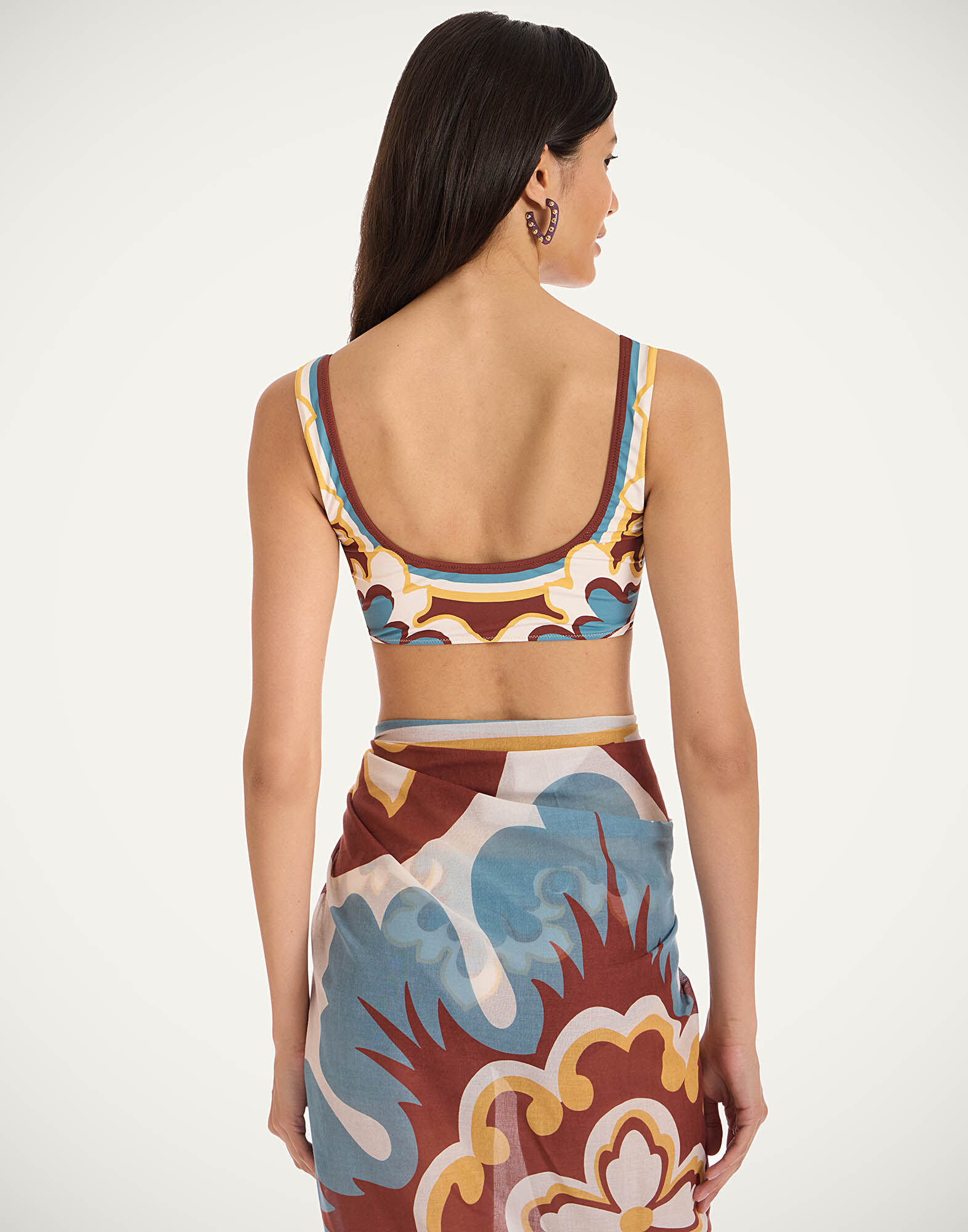 La DoubleJ Sunset Bikini Top Palazzo Plac&eacute;e Chocolate SWI0046LYC006PAL08BR07