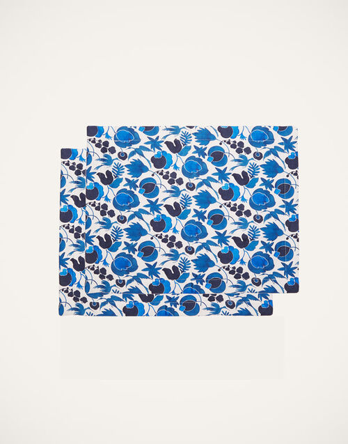 La DoubleJ Placemat Set Of 2 Wildbird Blu Small TBM0001LIN001CER0009