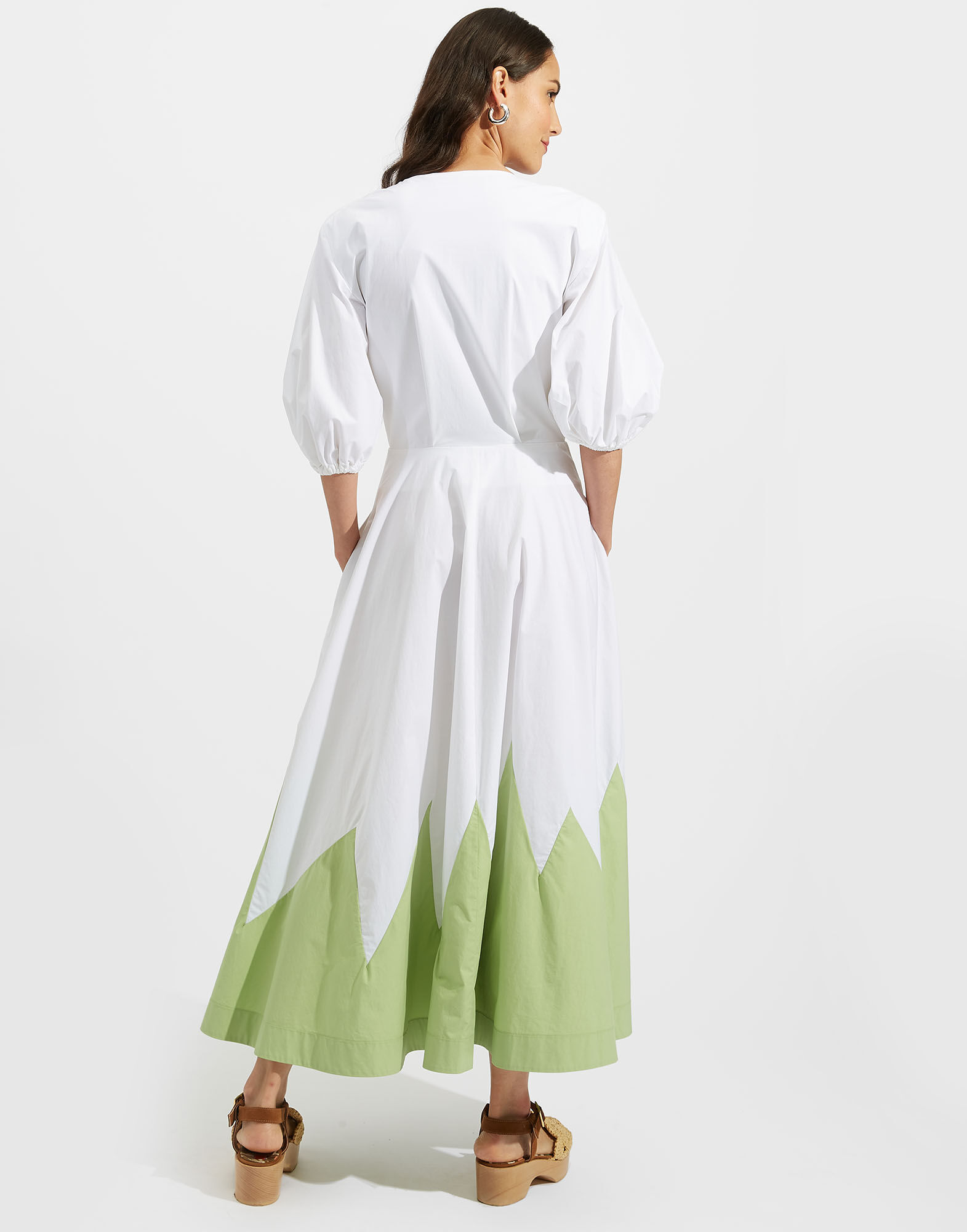 La DoubleJ Peek-A-Boo Dress Intarsio Color Block W/P DRE0318COT043CLB10WH01