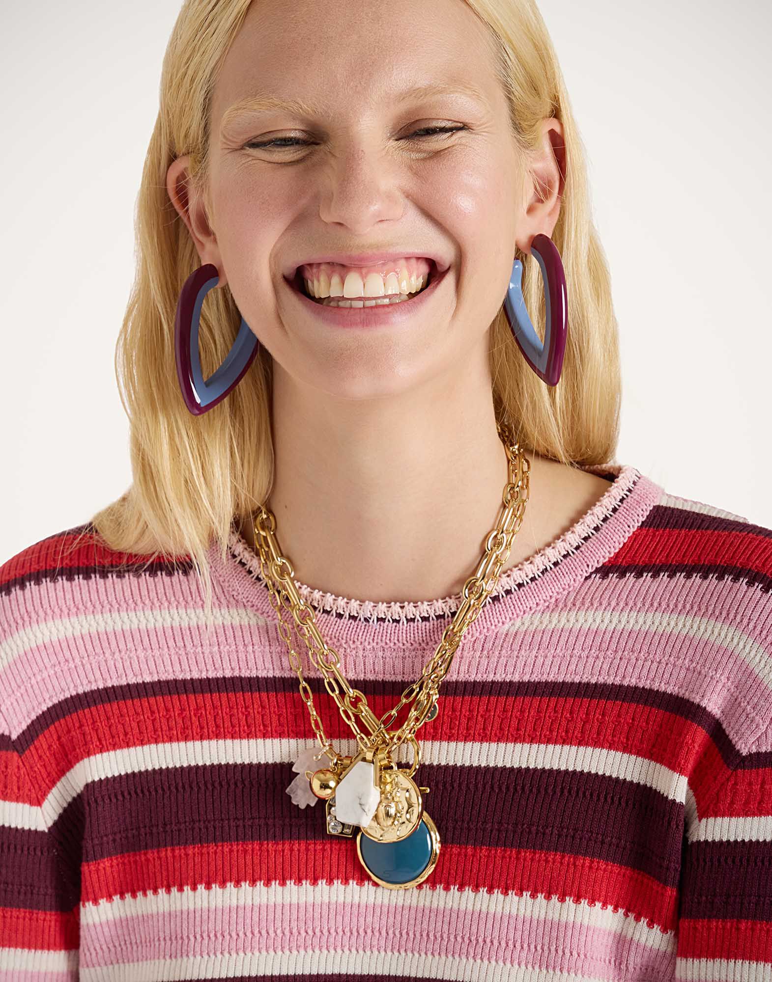 La DoubleJ Veneziana Top Multicolor Pink & Red PUL0272KNI154VA377RE01