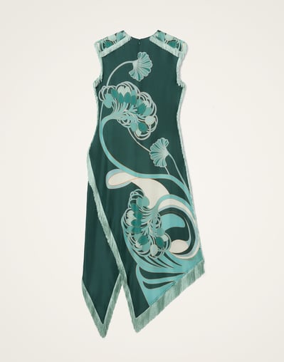 green scarf dress Scarf-Detail Strapless Gown in Spring Green - 6