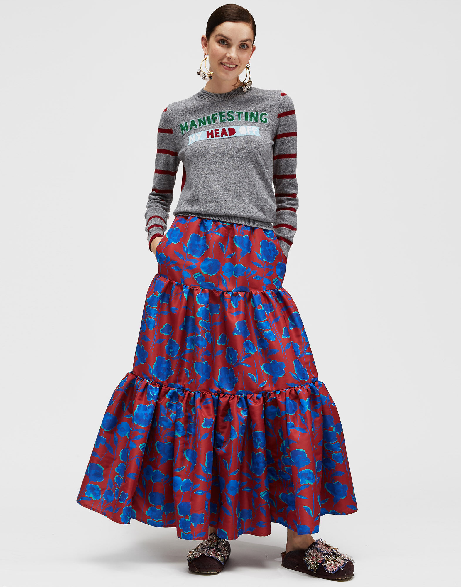 LaDoubleJ Skinny Crew Neck Grigio PUL0038KNI029GRI0001