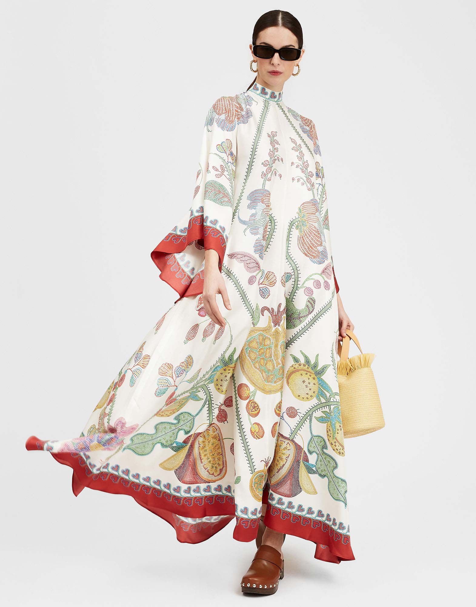 La DoubleJ Magnifico Dress Grenadilla Plac&eacute;e Off White DRE0232SIL006GRN01WH05