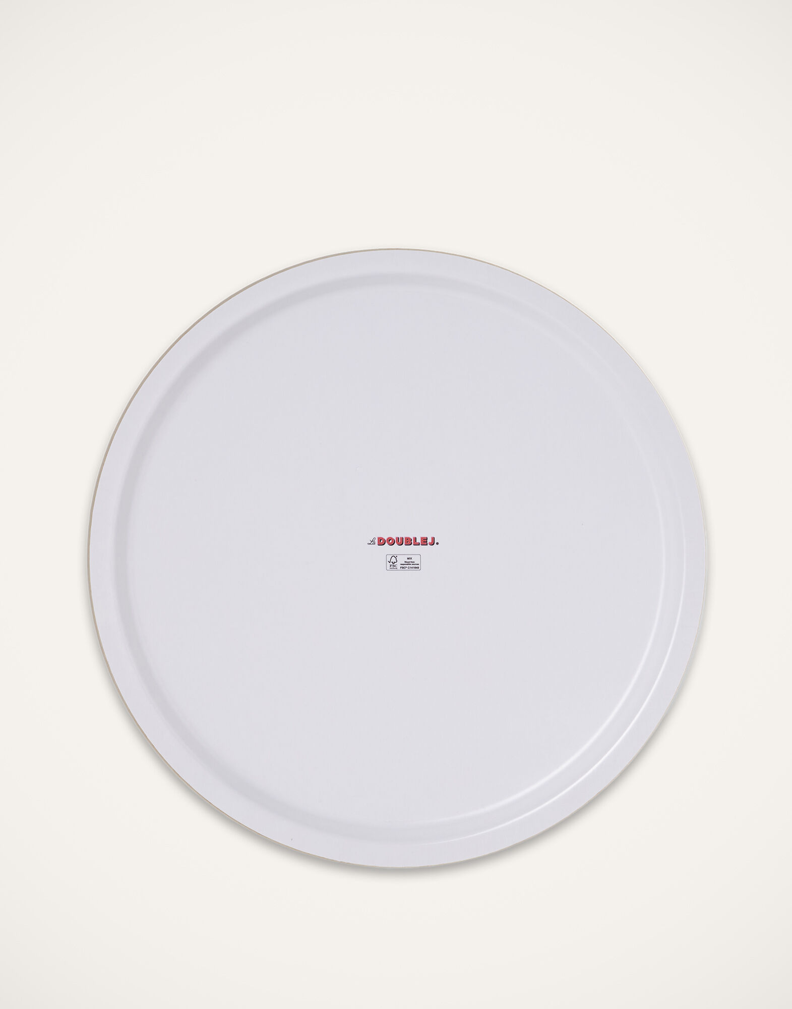 La DoubleJ Round Printed Tray Slinky Verde TRA0002WOD001SLI0005