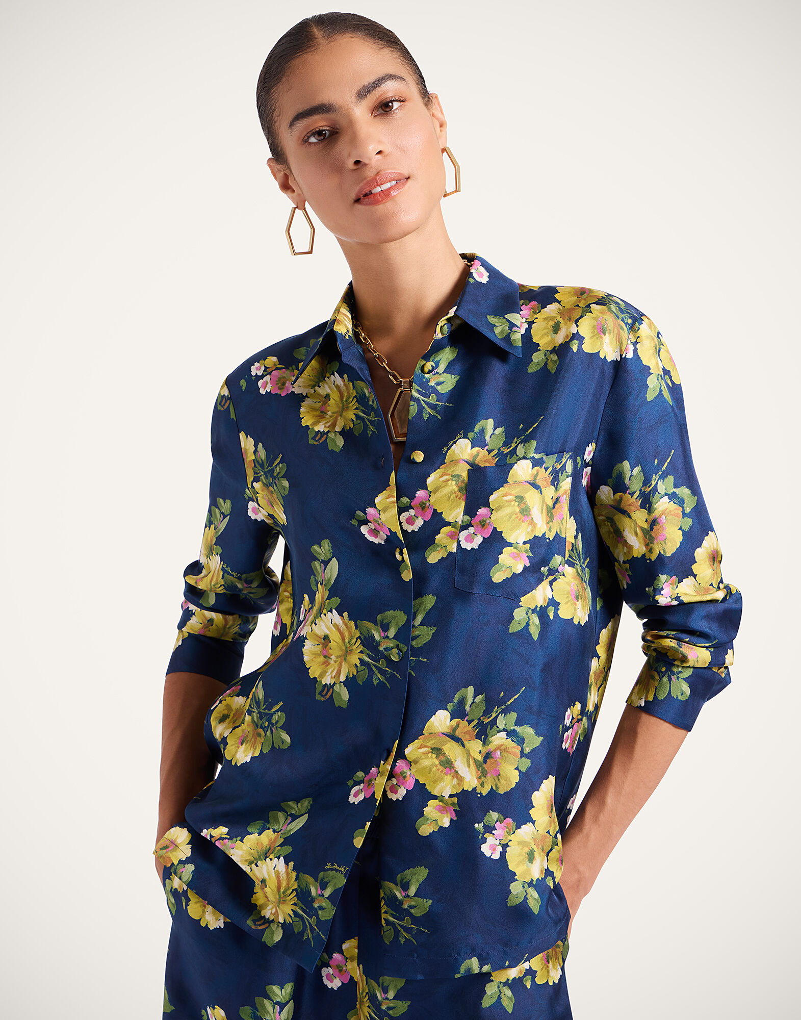 La DoubleJ Boy Shirt Riptide Midnight Blue SHI0001SIL001RIP01BU04