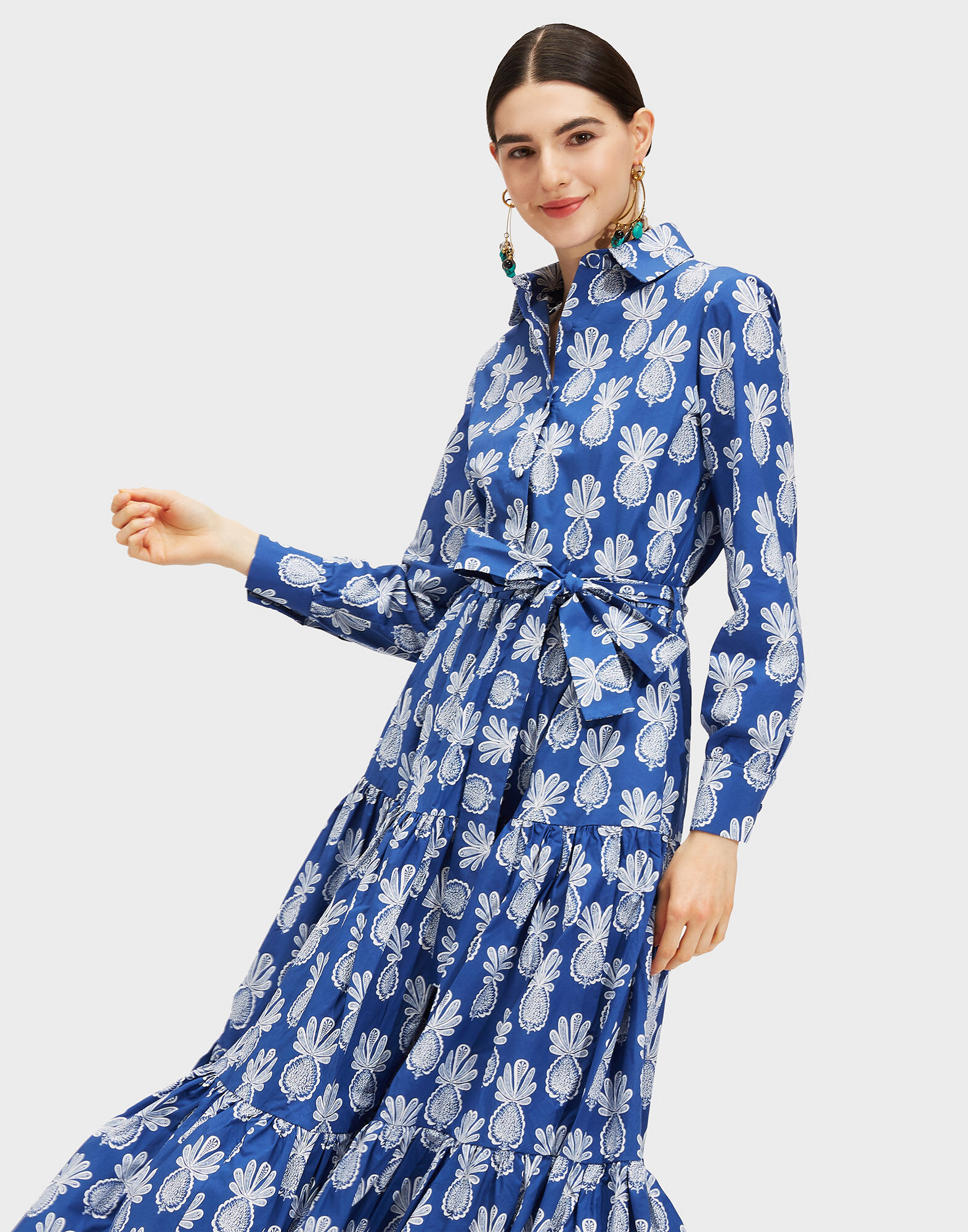 LaDoubleJ Bellini Dress Pineapple Blu DRE0016COT001PNP0004