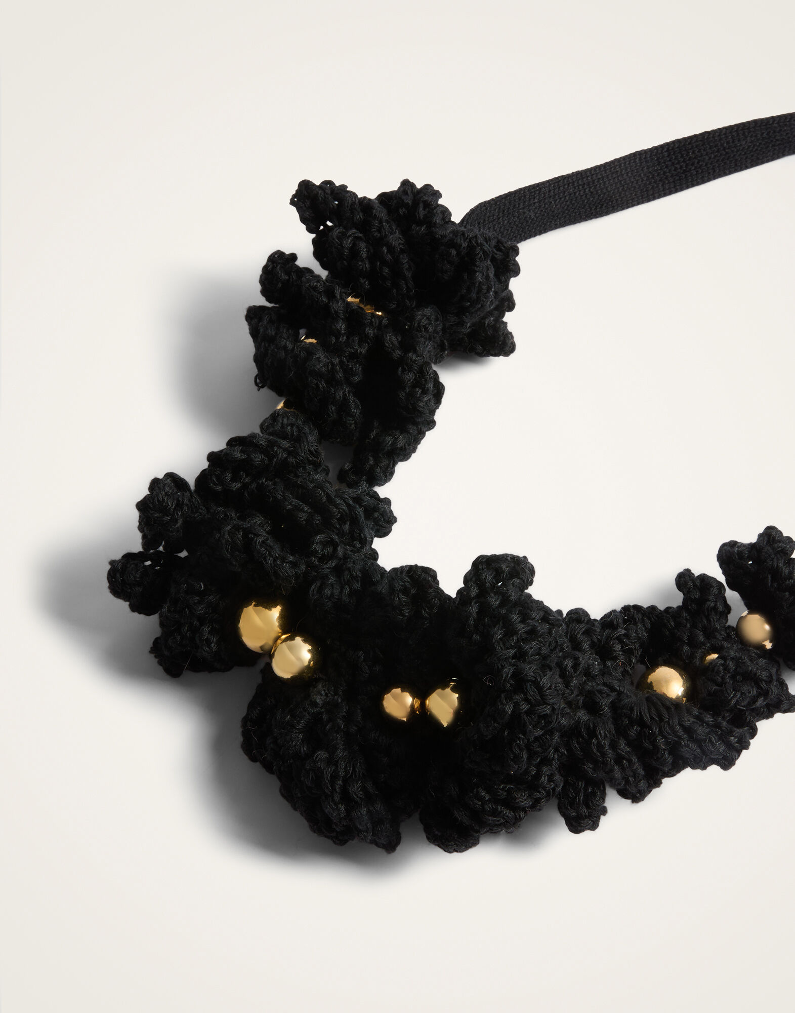 La DoubleJ Bonanza Choker Black Cotton Crochet NEC0062CRH001MUL60BL01