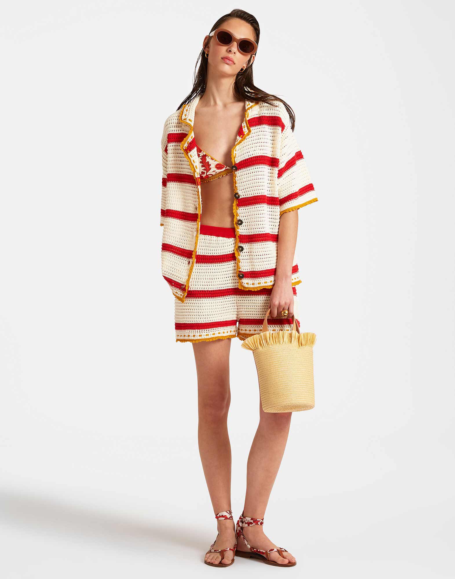 La DoubleJ Salt'N'Vinegar Shorts Cream & Red TRO0130KNI115VA257WH03