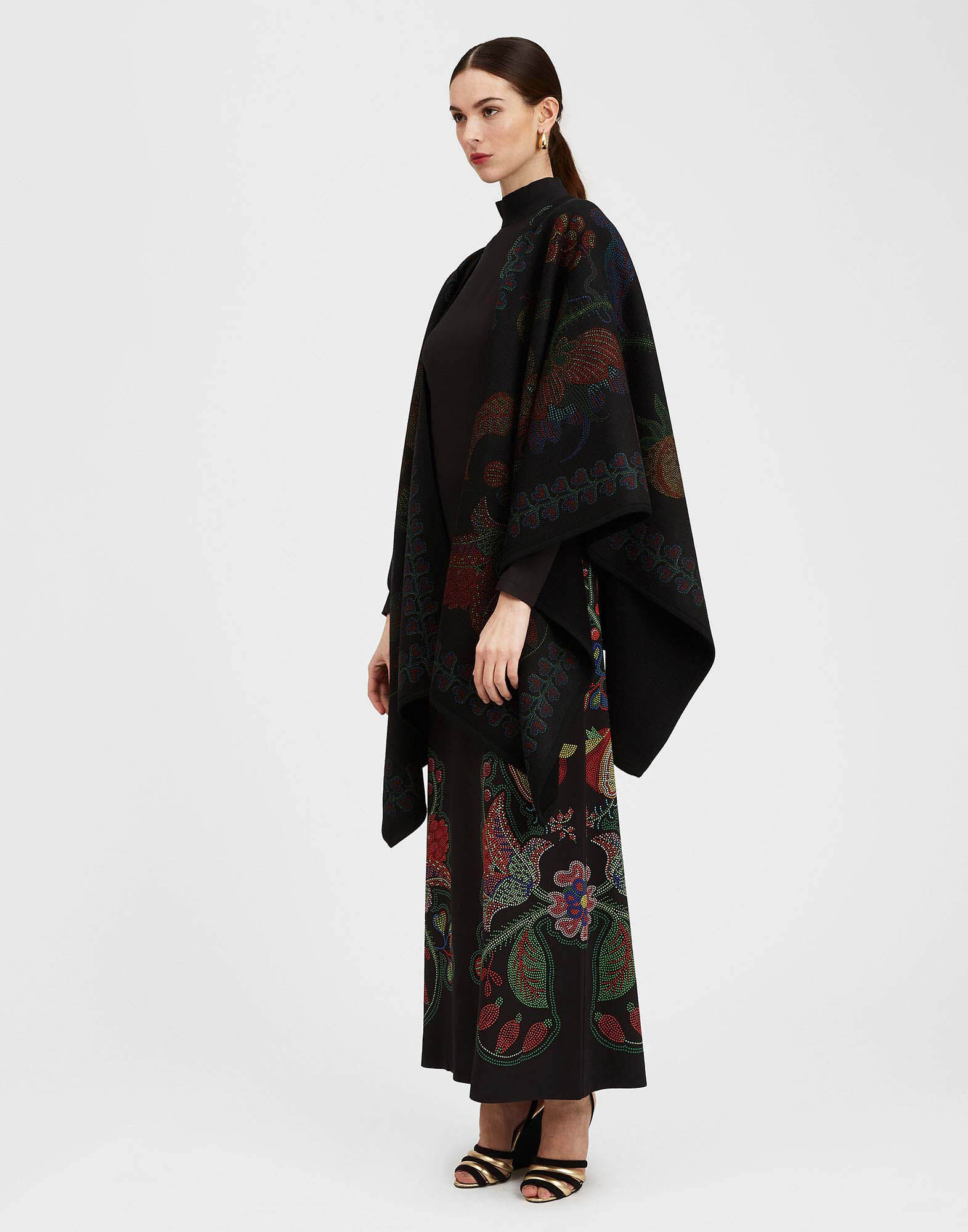 La DoubleJ Halle Dress Grenadilla Plac&eacute;e Black DRE0444VIS011GRN01BL01