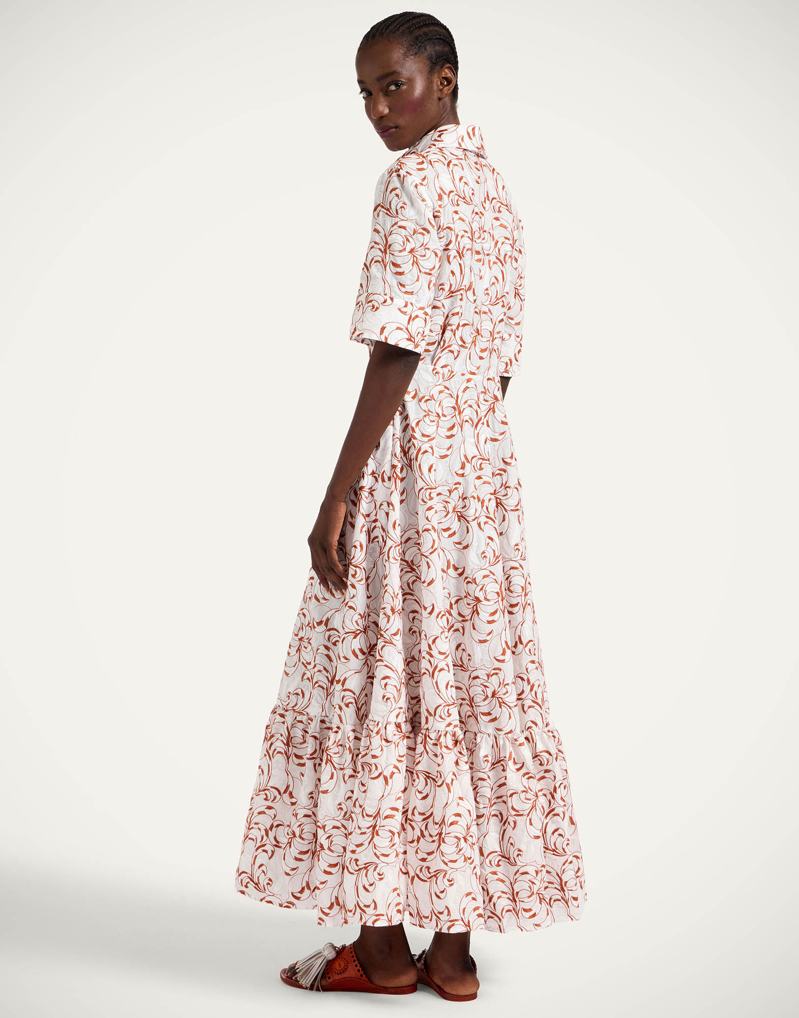 La DoubleJ San Pietro Dress Fern White DRE0900COT076FRN01WH01