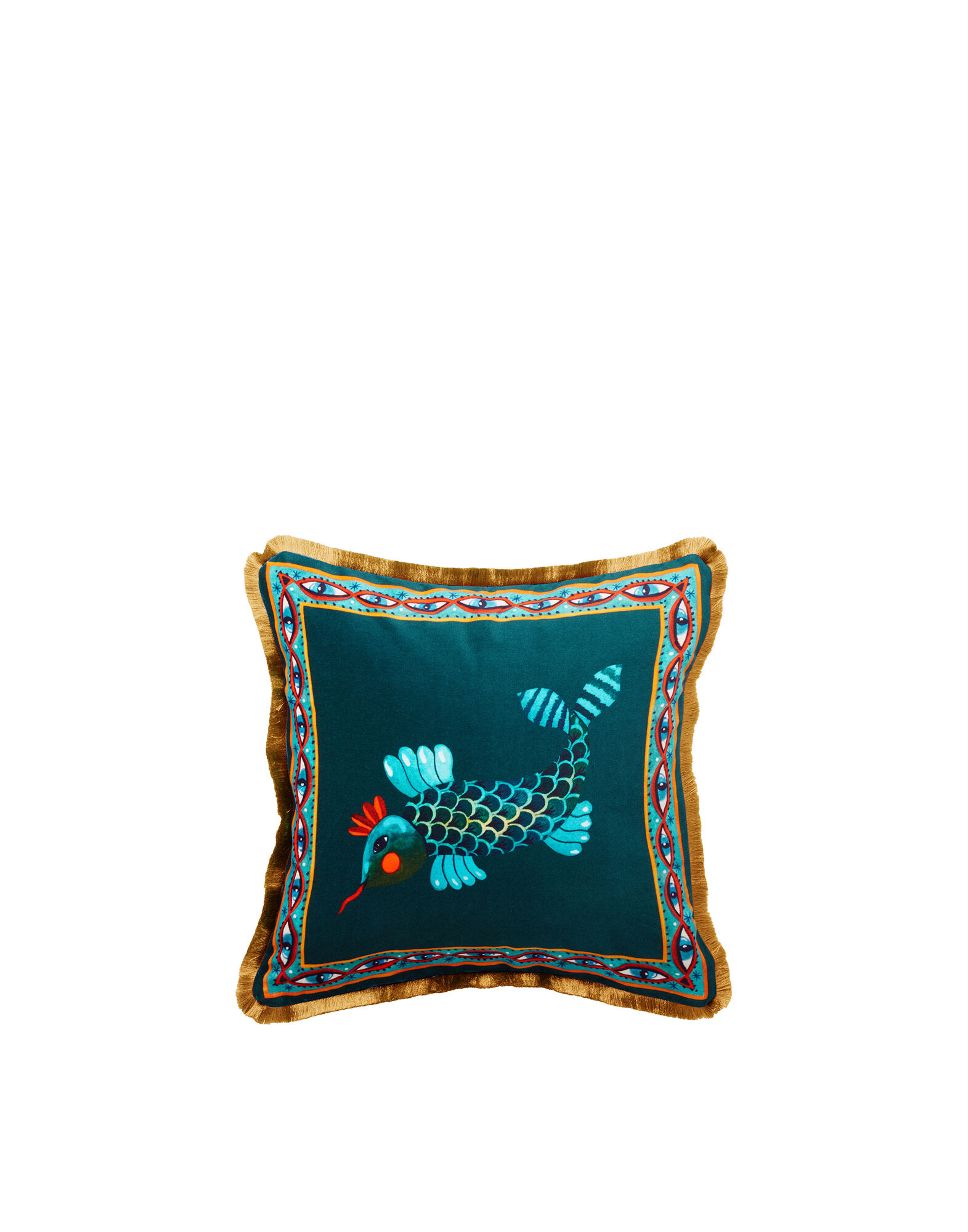 La DoubleJ Velvet Cushion (48X48) Fish Friend CUS0012VEL001HLE0016