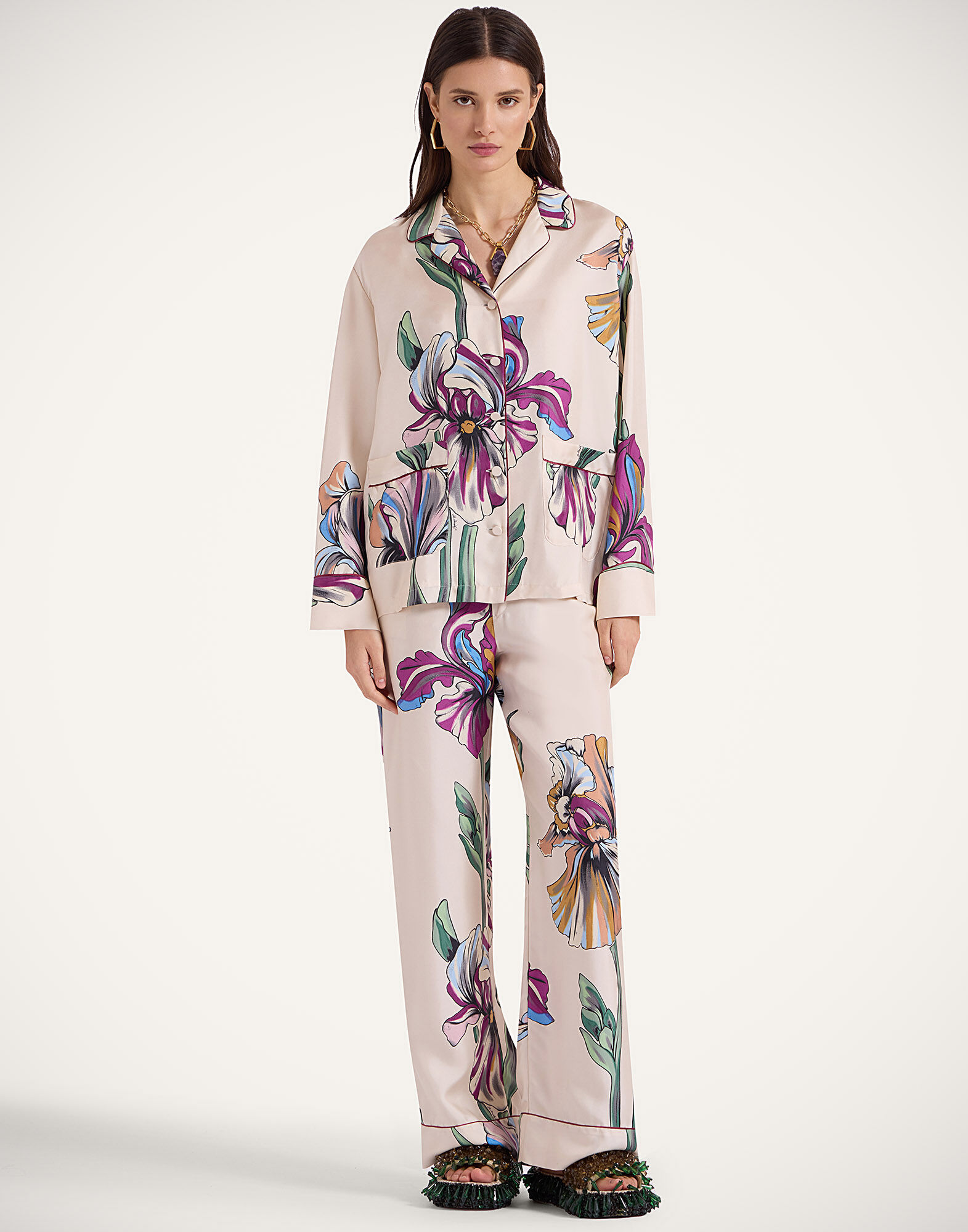 La DoubleJ Pajama Pants Iris Ivory TRO0116SIL001IRS01WH04