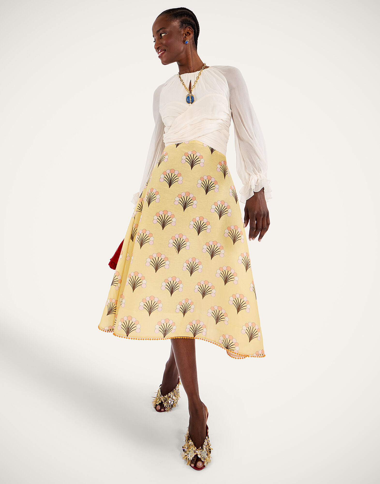 La DoubleJ En Pointe Dress Florette Yellow DRE1023LIN011FLO05YE02