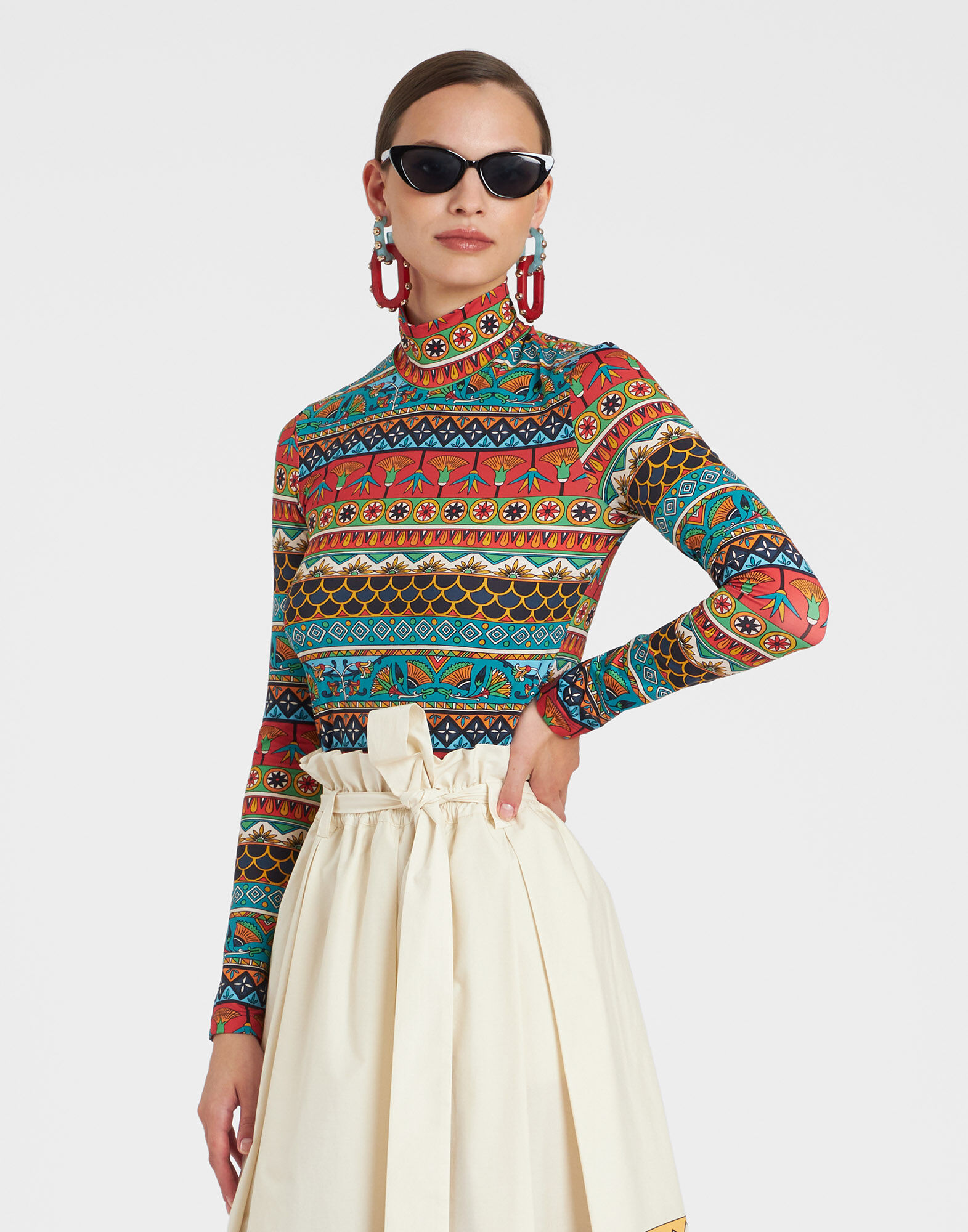 La DoubleJ Turtleneck Giza Turquoise SHI0030JER005GIZ01BU08