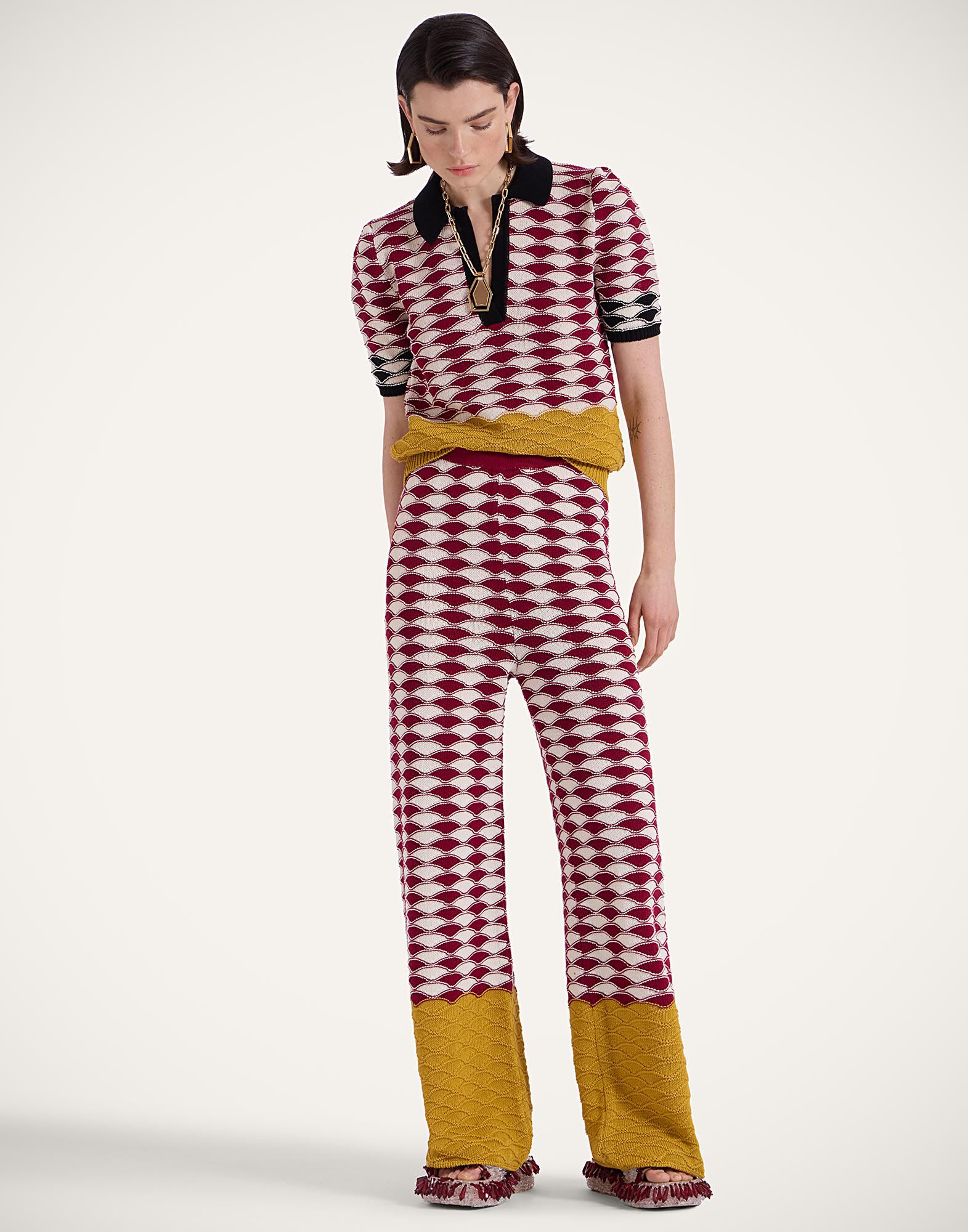 La DoubleJ Sunset Pants Multicolor Red & Yellow TRO0159KNI152VA349RE01