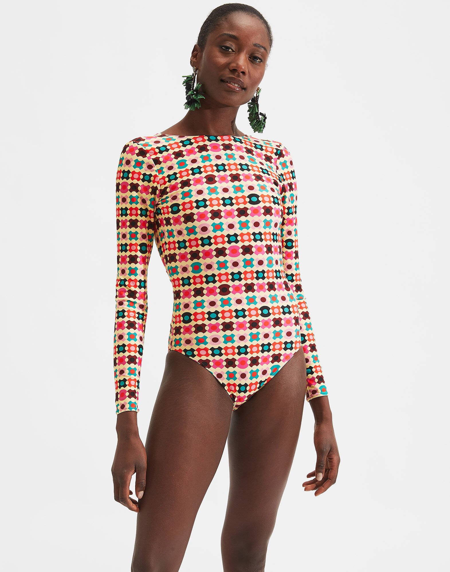 LaDoubleJ Surf Suit Groovy Dot Giallo SWI0001LYC001GRO0004