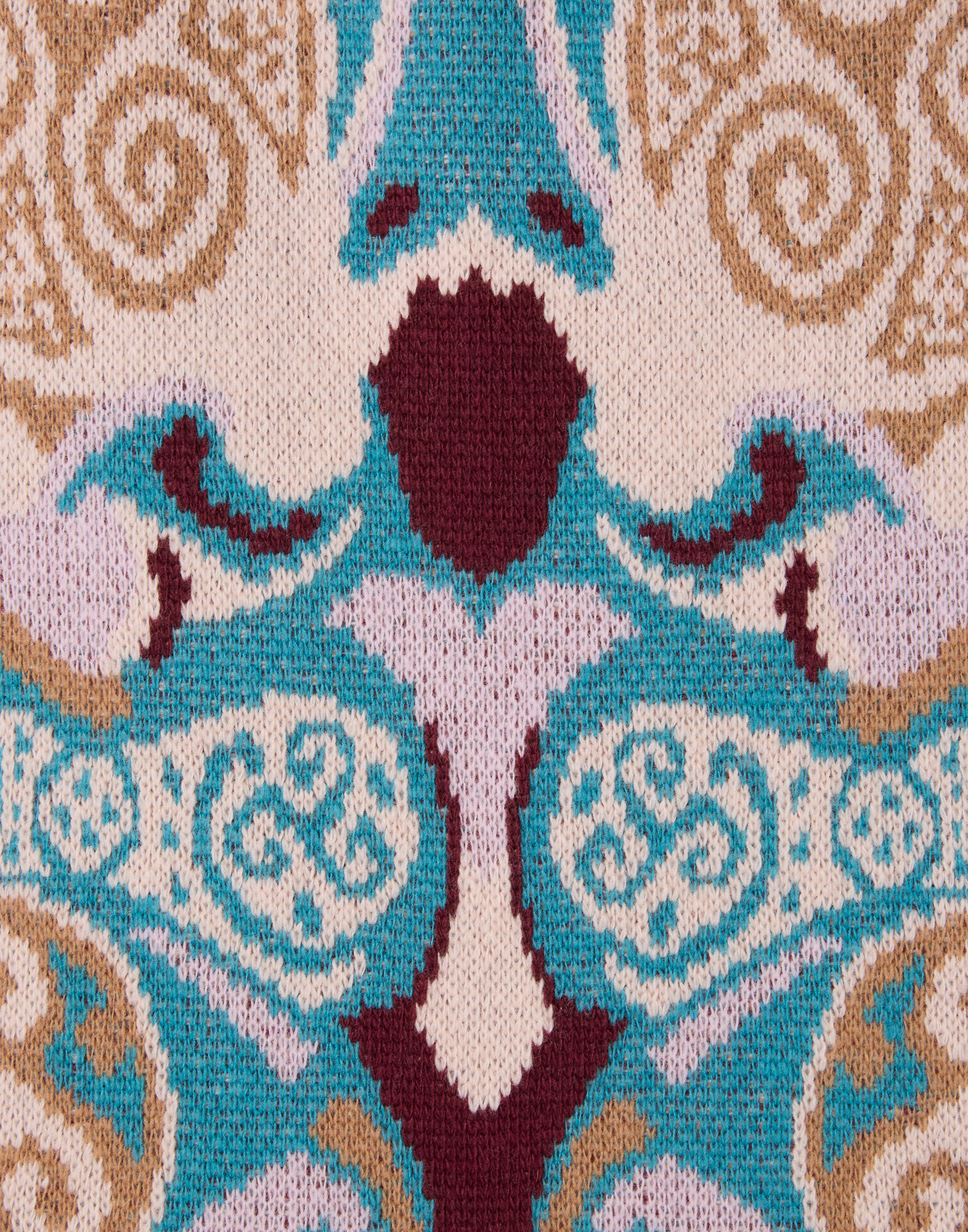 La DoubleJ In My Power Mini Skirt Alchemy Light Blue, Burgundy, and Camel SKI0169KNI223VA524BR04