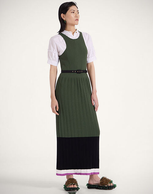 La DoubleJ Organetto Dress Color Block Black & Camouflage DRE0882KNI150VA344GR08