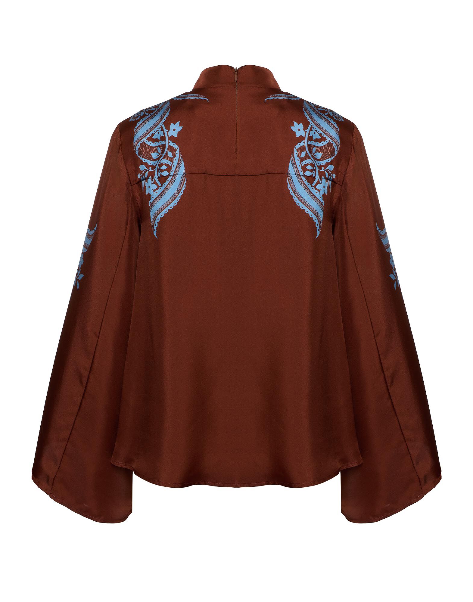 La DoubleJ Make An Exit Top Signoria Plac&eacute;e Brown TOP0117SIL006SIG01BR11