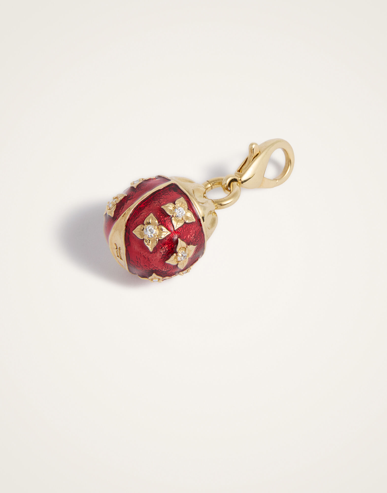 La DoubleJ Lady Scarab Charm 24K Gold Plate & Rhinestone CHM0022MET002SOLIDRE01