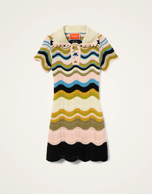 La DoubleJ Chevron Mini Dress Multicolor Geen &  Pink DRE0915KNI158VA499PI01