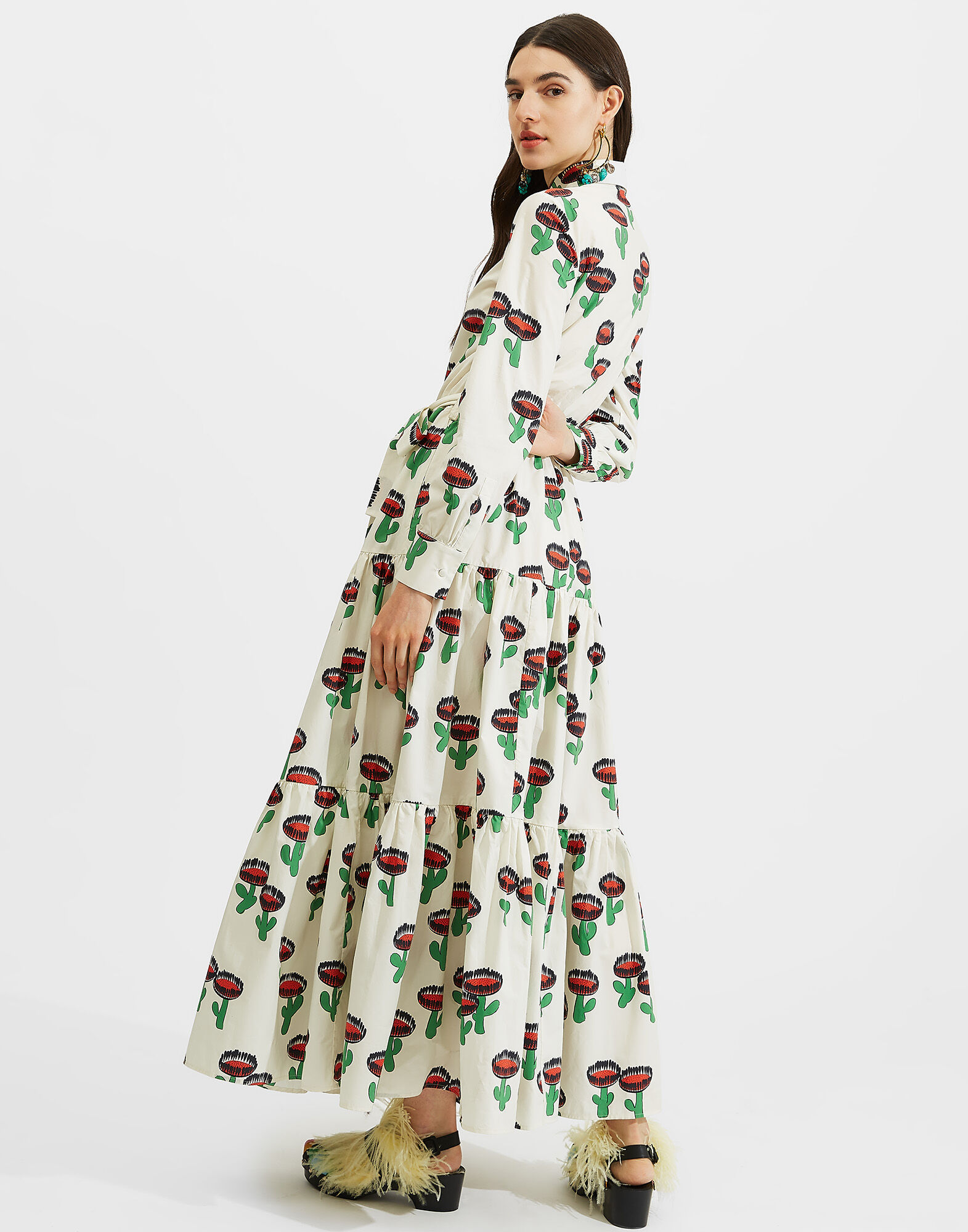LaDoubleJ Bellini Dress Chirpy Cactus DRE0016COT001CHI0001