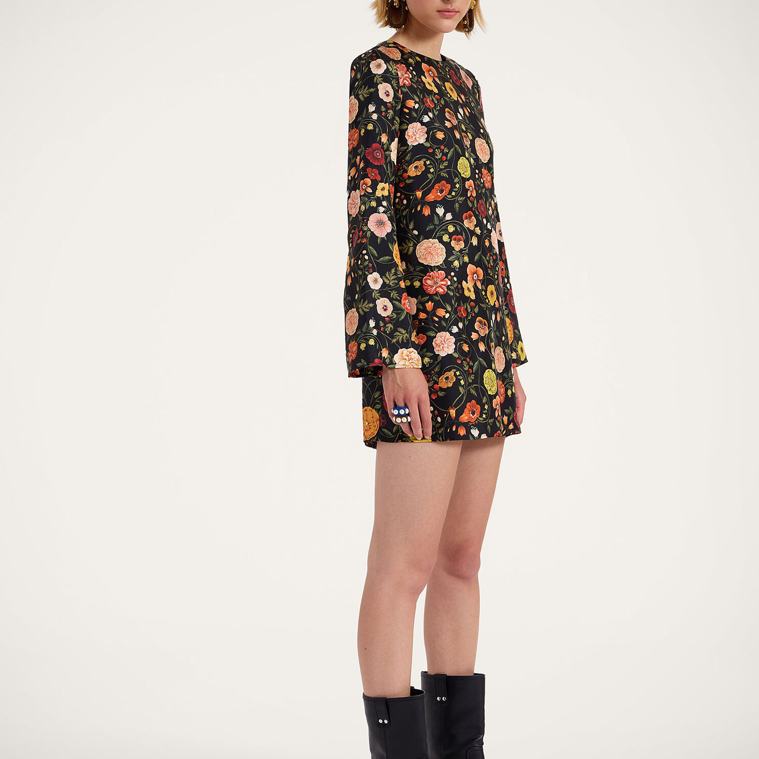 La Doublej Mini Supreme Swing Dress In Botticelli Black