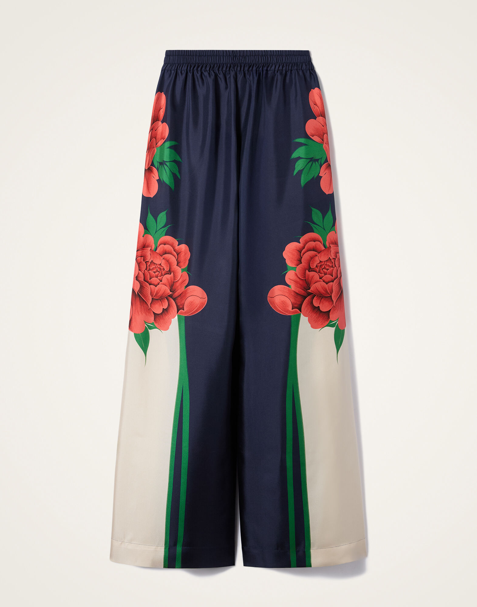 La DoubleJ Palazzo Pants Queen Peony Plac&eacute;e Blue TRO0026SIL001QPE02BU03